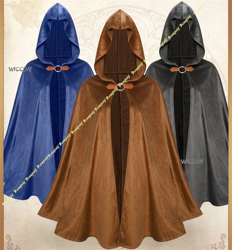 Medieval Retro Hooded Cloak Suede Fabric Cape Outfit Halloween Party Cosplay Costume for Adults
Medieval Retro Hooded Cloak Suede Fabric Cape Outfit Halloween Party Cosplay Costume for Adults