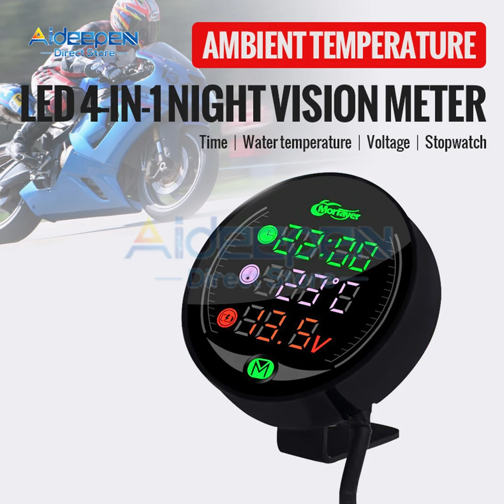 Led Display Voltage Meter Thermometer Tester 9-24V Waterproof Mini Digital Voltmeter With Time Display For Car Auto Motorcycle
Led Display Voltage Meter Thermometer Tester 9-24V Waterproof Mini Digital Voltmeter With Time Display For Car Auto Motorcycle