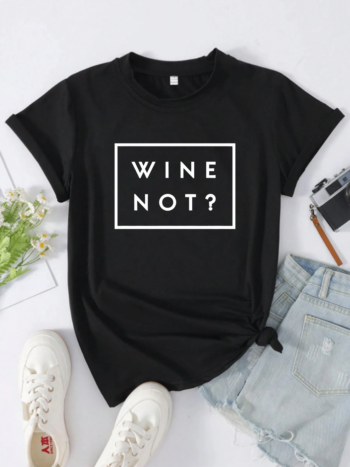 Winenot pattern round neck plus size women T-shirt short sleeve trend printing elastic half sleeve T-shirt
Winenot pattern round neck plus size women T-shirt short sleeve trend printing elastic half sleeve T-shirt