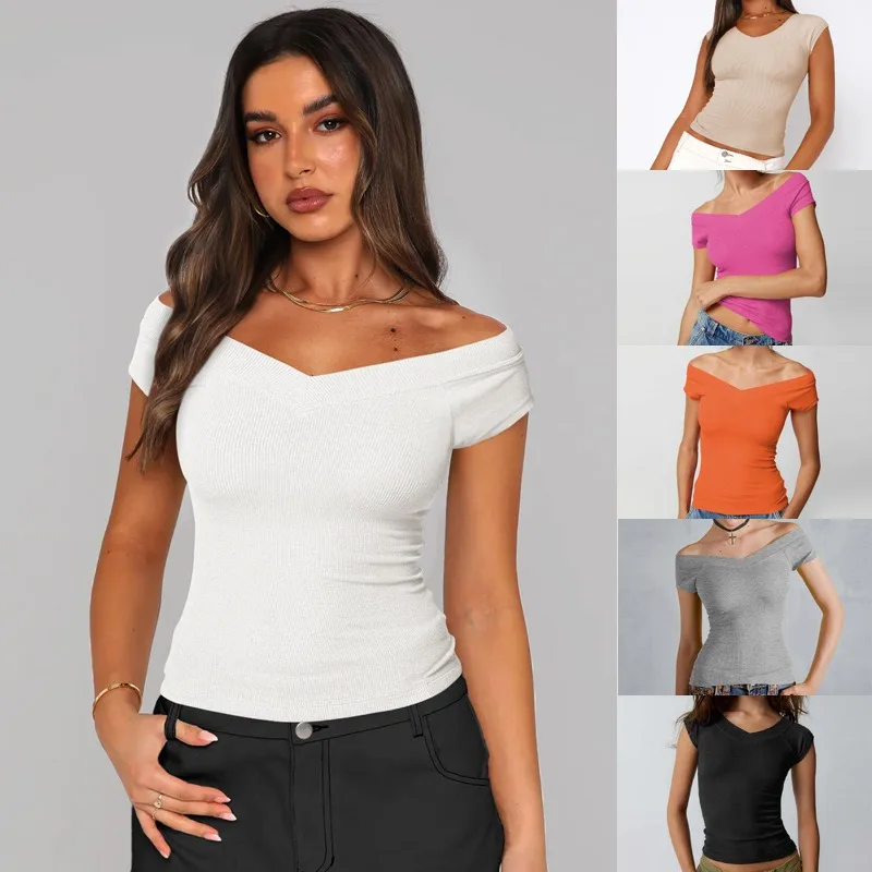 Y2K Solid Color T-shirt Women's Tight Fitting V-neck Knitted Sweater European and American Women's Sexy Hot Girl BM Top Two On
Y2K Solid Color T-shirt Women's Tight Fitting V-neck Knitted Sweater European and American Women's Sexy Hot Girl BM Top Two On