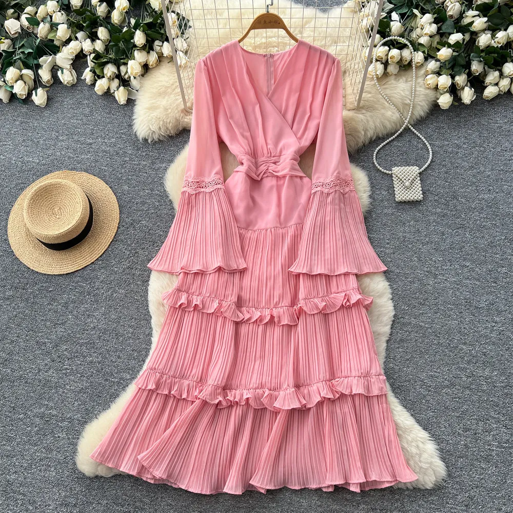 Women Dresses Long Dress A Line Vestidos Y2k Streetwear V Neck Lantern Sleeve Elegant Tigth Waist Ruffles Party Night Work 2026
Women Dresses Long Dress A Line Vestidos Y2k Streetwear V Neck Lantern Sleeve Elegant Tigth Waist Ruffles Party Night Work 2026