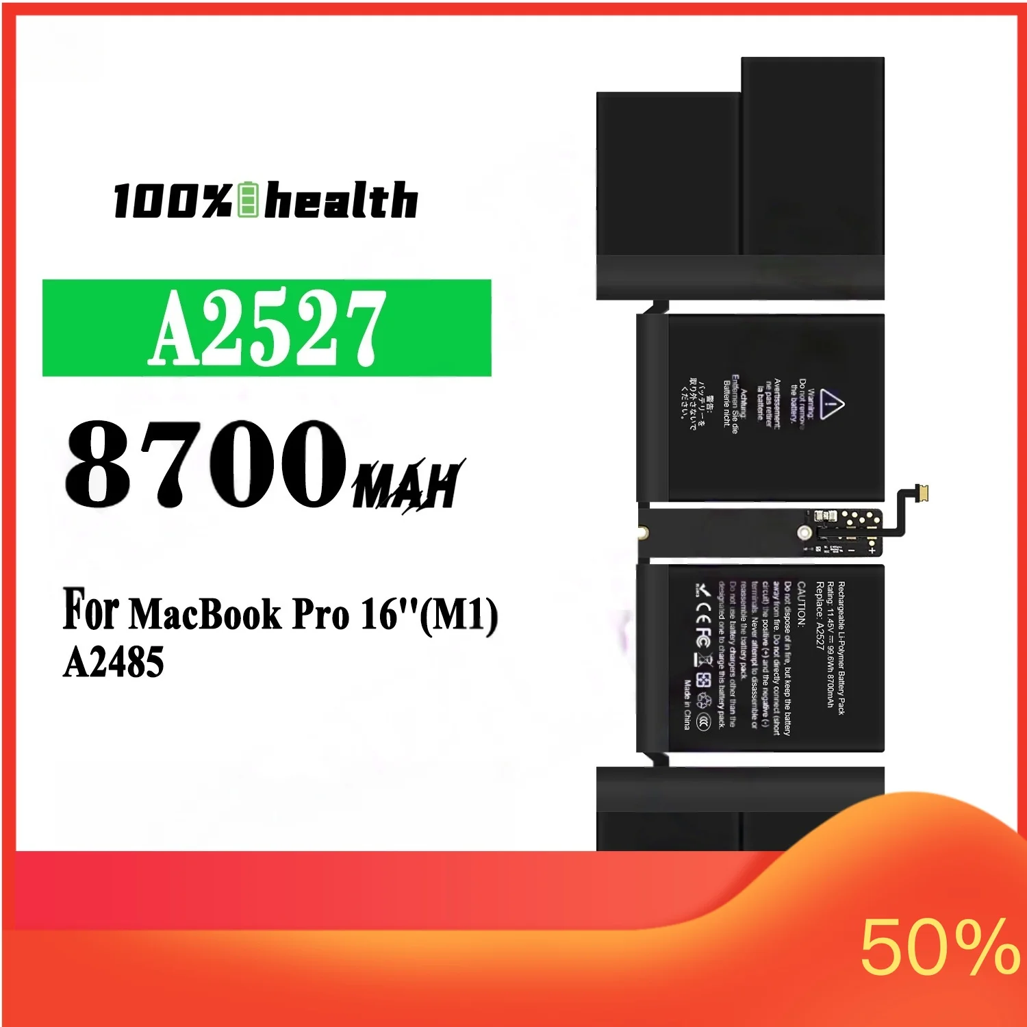 8700mAh A2527 Laptop Battery for Apple MacBook Pro 16 '' (M1) A2485 Large Capacity Lithium Rechargeable Battery
8700mAh A2527 Laptop Battery for Apple MacBook Pro 16 '' (M1) A2485 Large Capacity Lithium Rechargeable Battery