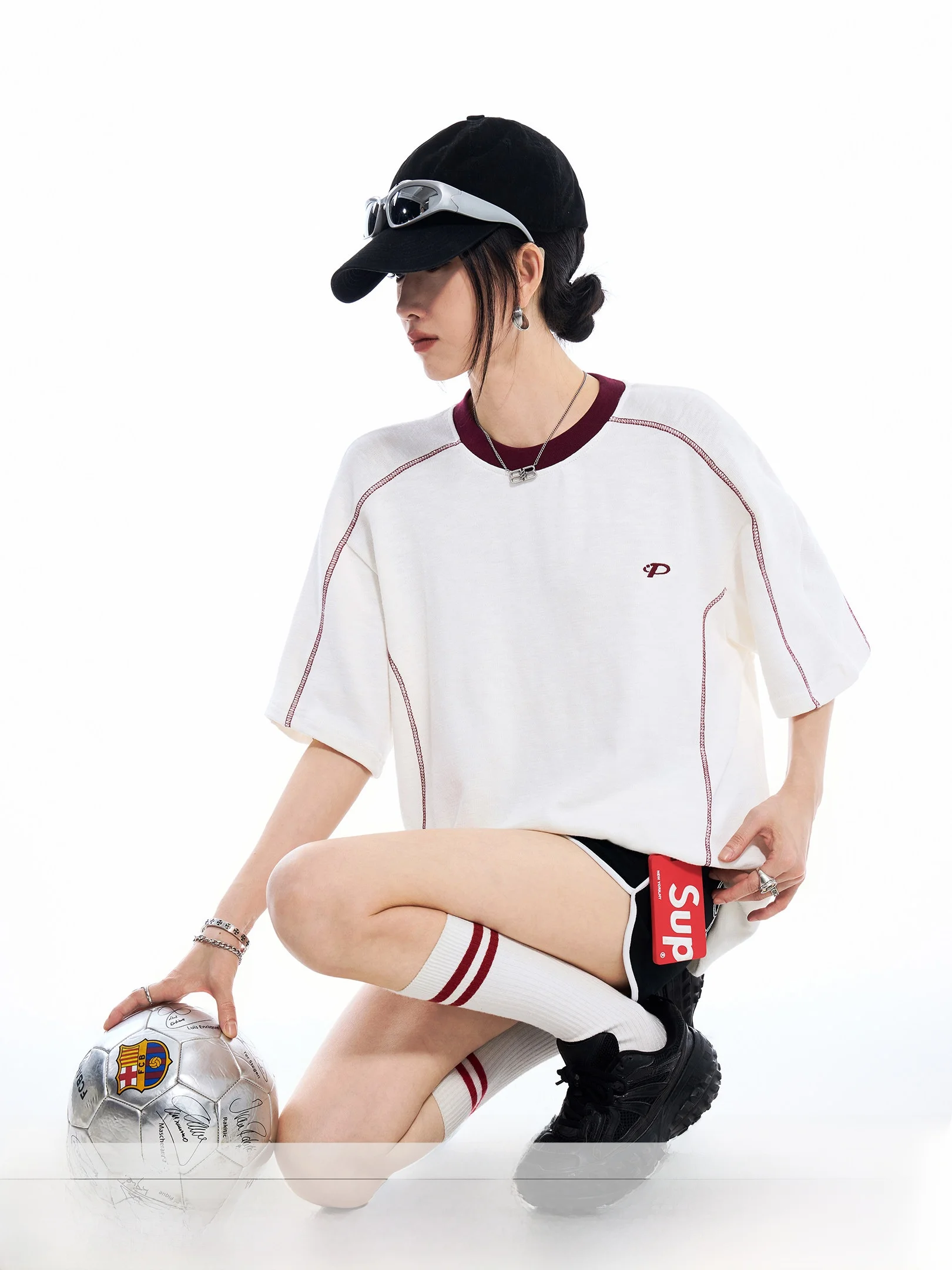 Ich Mode Hassel Line Sporty Short Sleeve T-Shirt Women's Loose Casual Color Block Top Summer New Arrival Cotton Blend
Ich Mode Hassel Line Sporty Short Sleeve T-Shirt Women's Loose Casual Color Block Top Summer New Arrival Cotton Blend