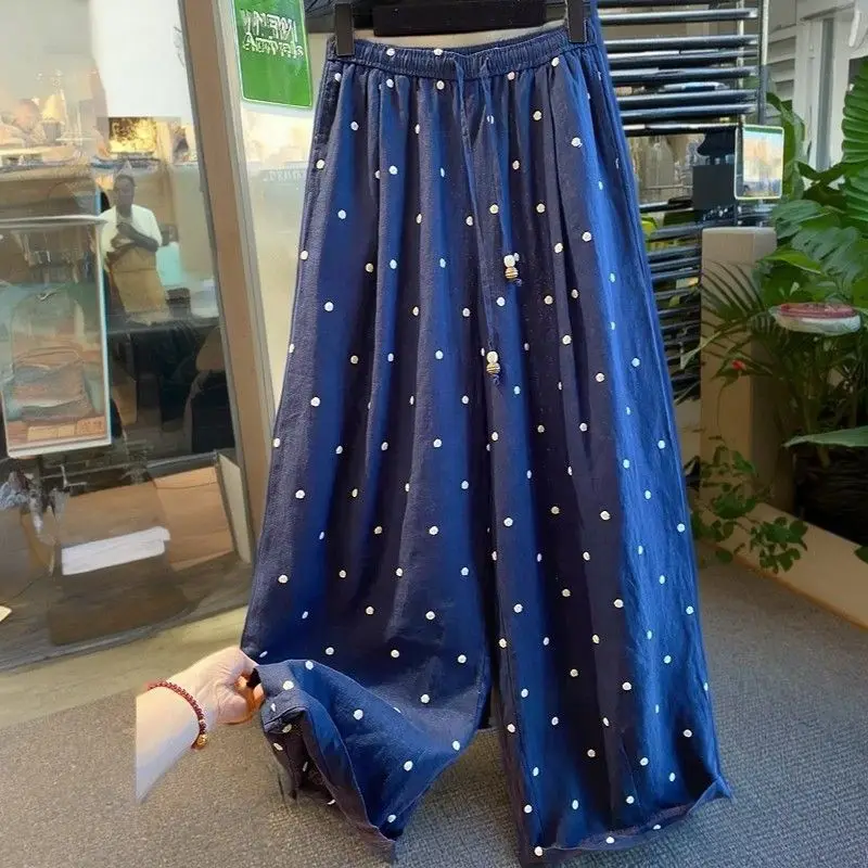 plus Size Women's Casual Cotton Linen Harem Pants Summer New Polka Dot Straight Leg Trousers Wide Leg Pants High Waist
plus Size Women's Casual Cotton Linen Harem Pants Summer New Polka Dot Straight Leg Trousers Wide Leg Pants High Waist