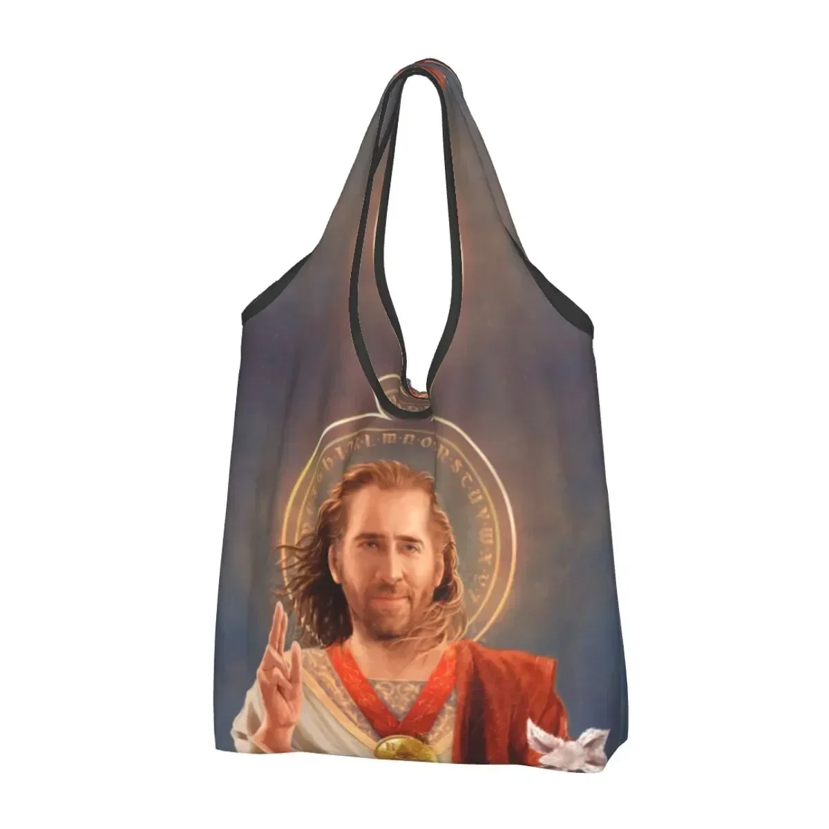 Kawaii Print Saint Nicolas Cage Tote Shopping Bags Portable Shopper Shoulder Funny Meme Handbag
Kawaii Print Saint Nicolas Cage Tote Shopping Bags Portable Shopper Shoulder Funny Meme Handbag