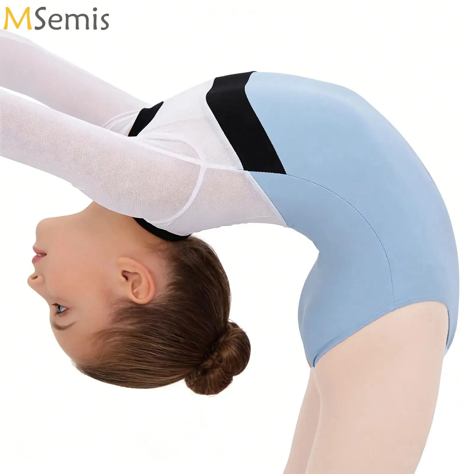 Girls Ballet Gymnastics Dance Unitard Leotard Kids Sheer Mesh Long Sleeve Press Buttons Crotch Bodysuit for Practice Examination
Girls Ballet Gymnastics Dance Unitard Leotard Kids Sheer Mesh Long Sleeve Press Buttons Crotch Bodysuit for Practice Examination