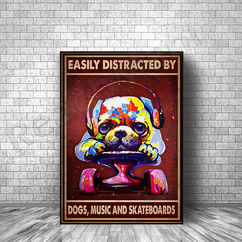 Easily distracted by dog music and skateboard posters, dog wall art, music room decor, music wall art, dog painting.
Easily distracted by dog music and skateboard posters, dog wall art, music room decor, music wall art, dog painting.