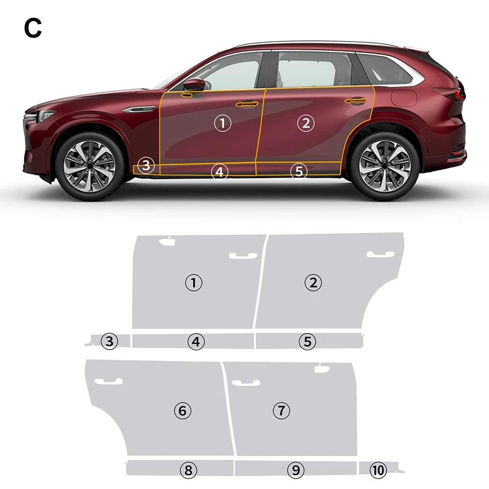 8.5Mil Pre-cut PPF Kit For Mazda CX-80 2025 2026 TPU Clear Paint Protection Film Scratch-Resistant Exterior Accessories
8.5Mil Pre-cut PPF Kit For Mazda CX-80 2025 2026 TPU Clear Paint Protection Film Scratch-Resistant Exterior Accessories