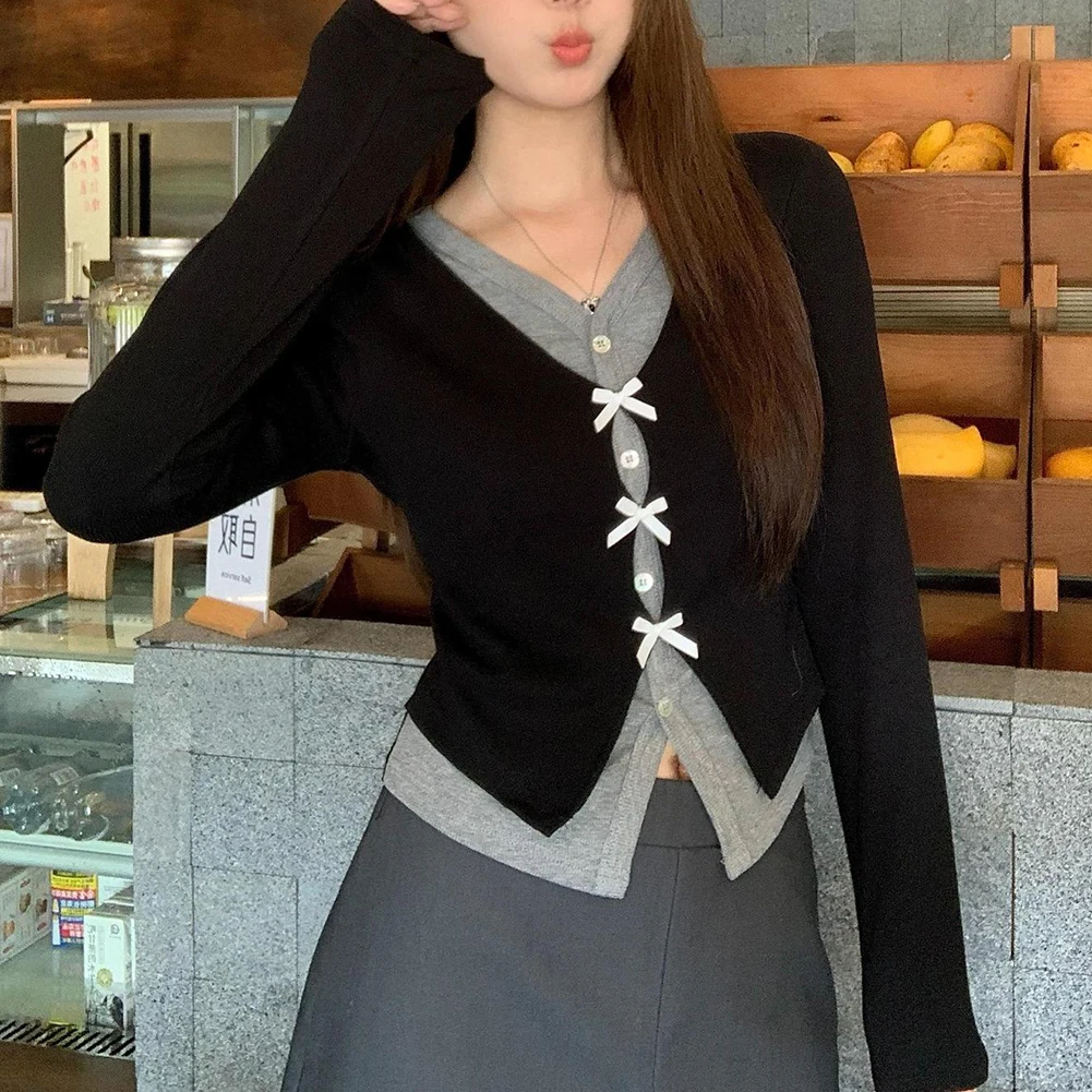 Basic Long Sleeve T-shirt For Women Bow Top Sweet Style Long Sleeves Top Solid Pattern All Seasons Basic Style
Basic Long Sleeve T-shirt For Women Bow Top Sweet Style Long Sleeves Top Solid Pattern All Seasons Basic Style