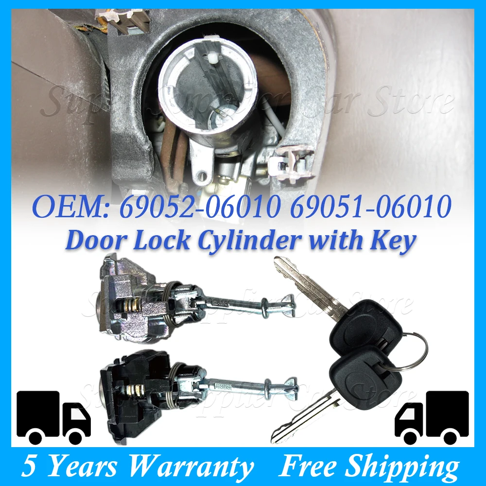 A Set Door Lock Barrel Cylinder & 2 Keys Front Left or Right For Toyota Camry 2002 2003 2004 2005 2006 69051-06010 69052-06010
A Set Door Lock Barrel Cylinder & 2 Keys Front Left or Right For Toyota Camry 2002 2003 2004 2005 2006 69051-06010 69052-06010