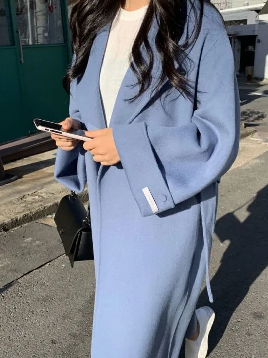 Chic Autumn Winter Woolen Coat Women's Knee-Length Midi Simple Sle Slimming Belted Outerwear Ele Commute Faion
Chic Autumn Winter Woolen Coat Women's Knee-Length Midi Simple Sle Slimming Belted Outerwear Ele Commute Faion