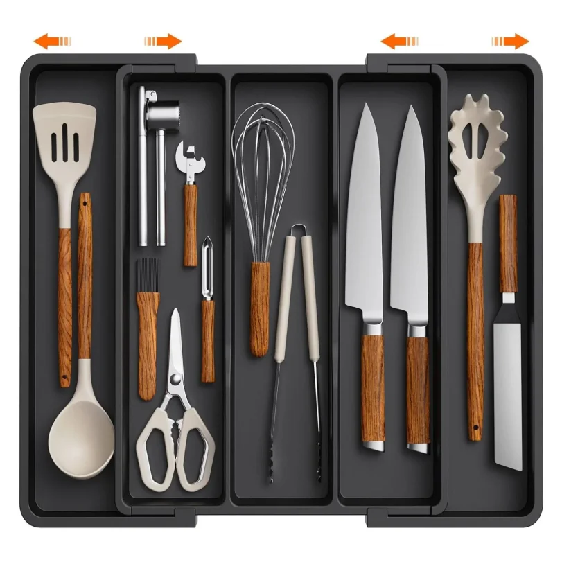 Kitchen Silverware Drawer Organizer Expandable Utensil Tray Adjustable for Spoons Forks Knives Flatware and Cutlery Organizer
Kitchen Silverware Drawer Organizer Expandable Utensil Tray Adjustable for Spoons Forks Knives Flatware and Cutlery Organizer
