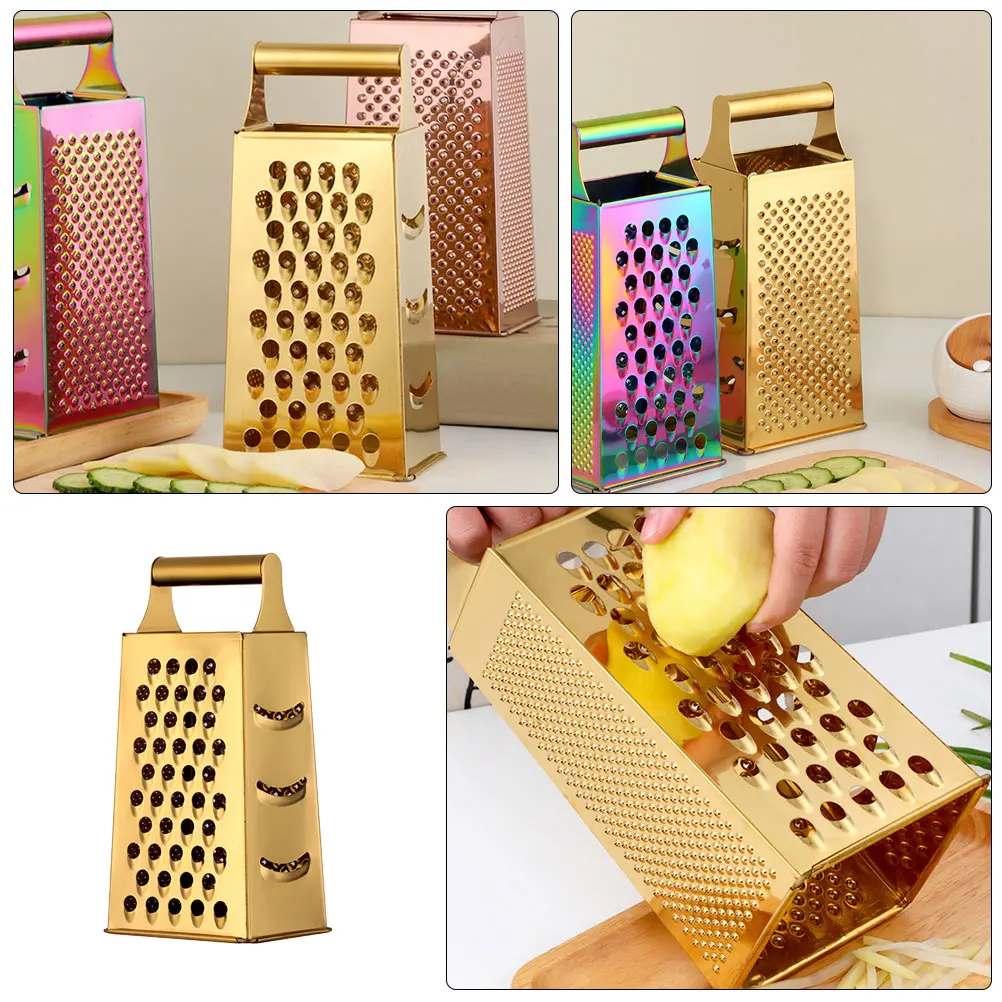 Stainless Steel Grater 4 Sided Vegetable Slicer Cheese Shredder Multi Function Kitchen Tool Non Handle for Fruits
Stainless Steel Grater 4 Sided Vegetable Slicer Cheese Shredder Multi Function Kitchen Tool Non Handle for Fruits