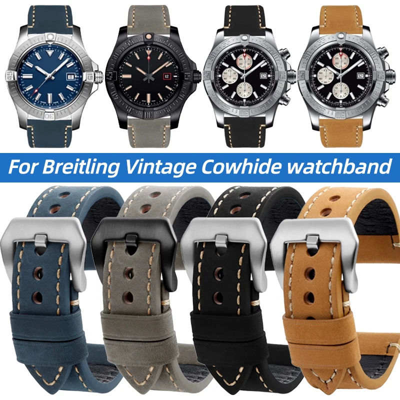 22 24mm Cowhide watchband For Breitling Superocean Navigator Avenger Retro Genuine leather Bracelet watch strap belt Accessorie
22 24mm Cowhide watchband For Breitling Superocean Navigator Avenger Retro Genuine leather Bracelet watch strap belt Accessorie