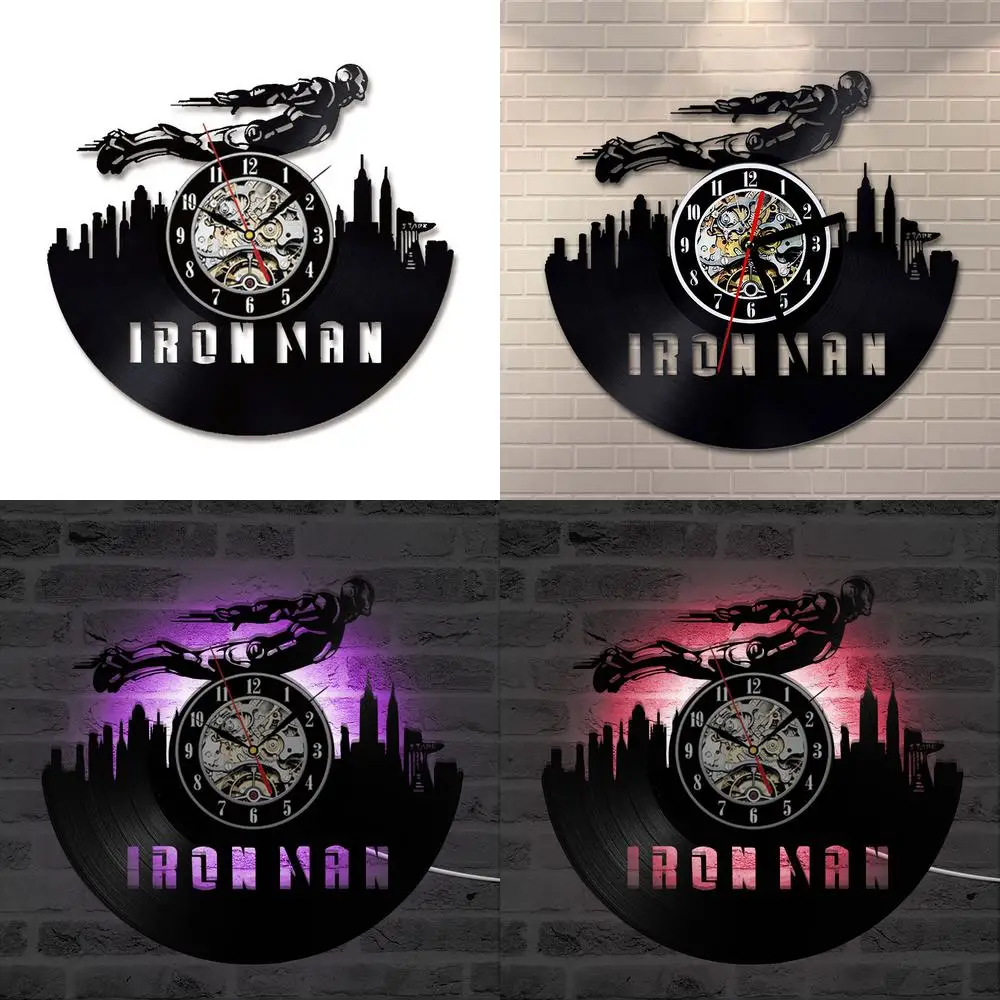 Iron Man Black Hollow Vinyl Record Style Wall Clock 3D Vinyl Home Decor Clock
Iron Man Black Hollow Vinyl Record Style Wall Clock 3D Vinyl Home Decor Clock