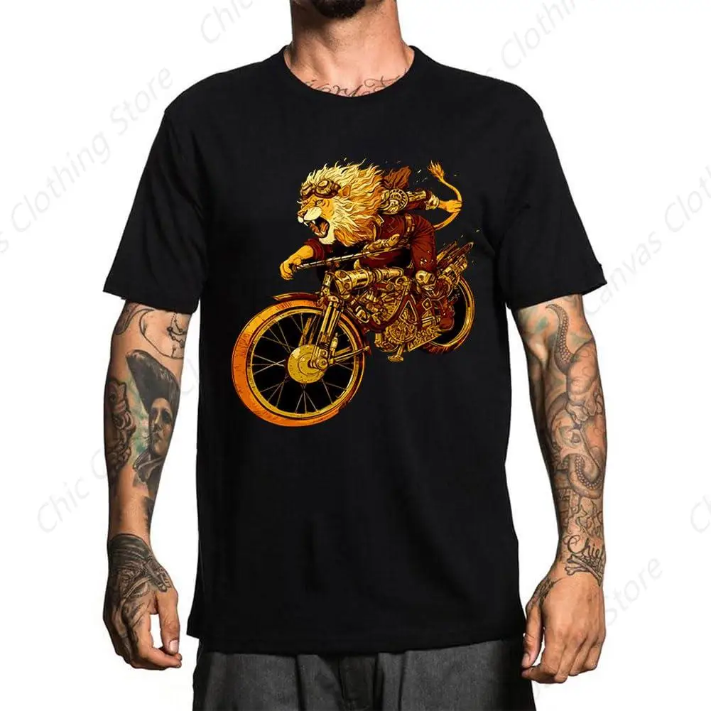 Men'S Cycling Lion Printed T-Shirt With Novel Cool And Fun Pattern Cotton Comfortable And Casual Short Sleeve
Men'S Cycling Lion Printed T-Shirt With Novel Cool And Fun Pattern Cotton Comfortable And Casual Short Sleeve