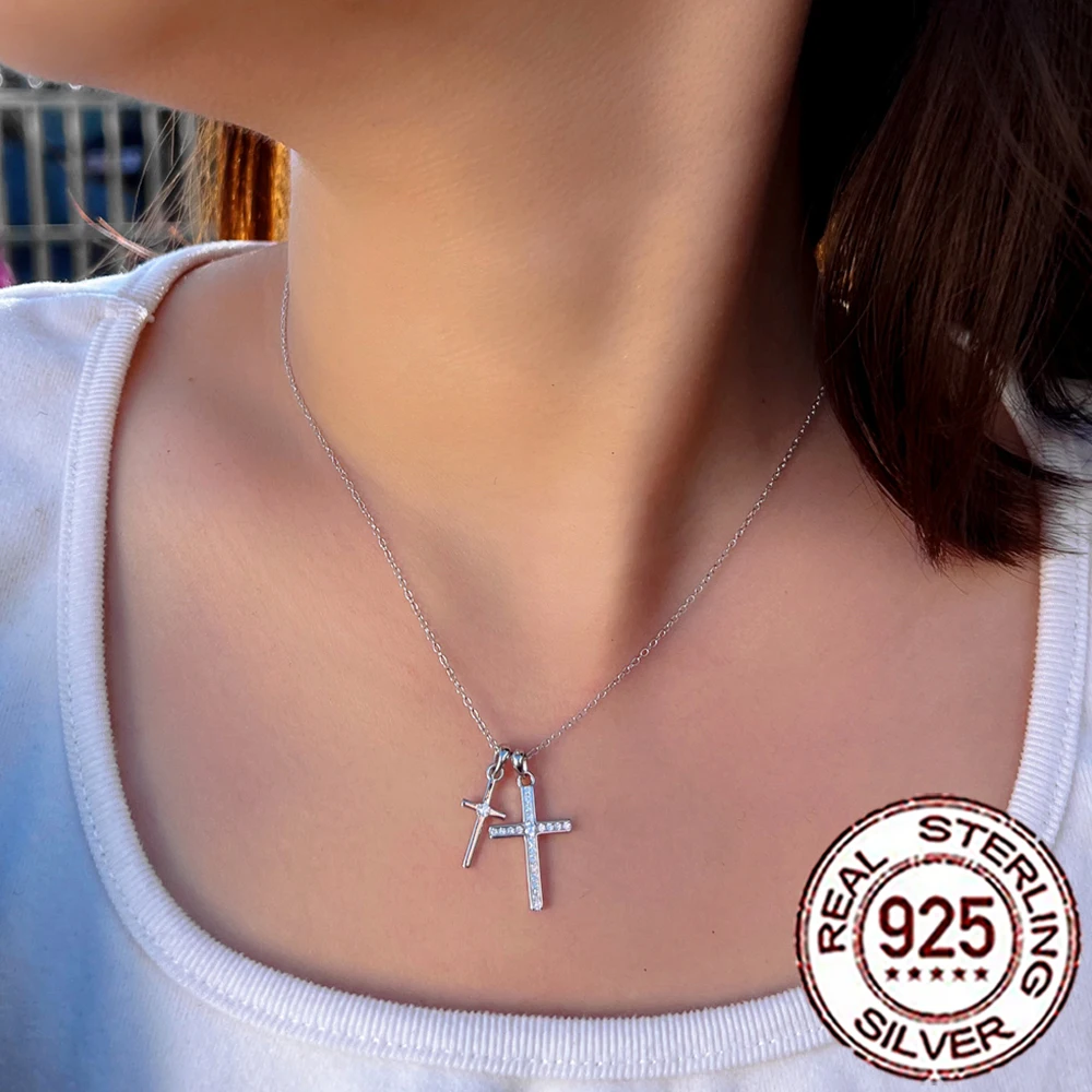 QooLady 925 Sterling Silver Fashion Cubic Zircon Paved Cross Design Pendant Necklace for Women Fine Dancing Party Jewelry SD046
QooLady 925 Sterling Silver Fashion Cubic Zircon Paved Cross Design Pendant Necklace for Women Fine Dancing Party Jewelry SD046