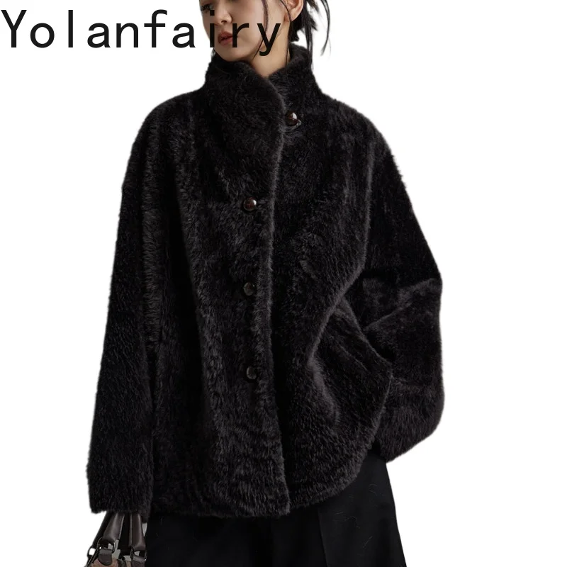 YOLANFAIRY Natural Straight Hair Merino Shearling Coat Women Genuine Lamb Fur Integrated Coats Woman Jacket Winter Outerwear
YOLANFAIRY Natural Straight Hair Merino Shearling Coat Women Genuine Lamb Fur Integrated Coats Woman Jacket Winter Outerwear