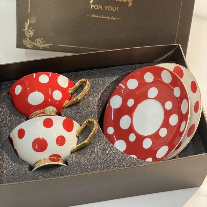 Red and White Polka Dot Ceramic Mug, Combined Appearance Level, Modern Chinese and Western
Red and White Polka Dot Ceramic Mug, Combined Appearance Level, Modern Chinese and Western
