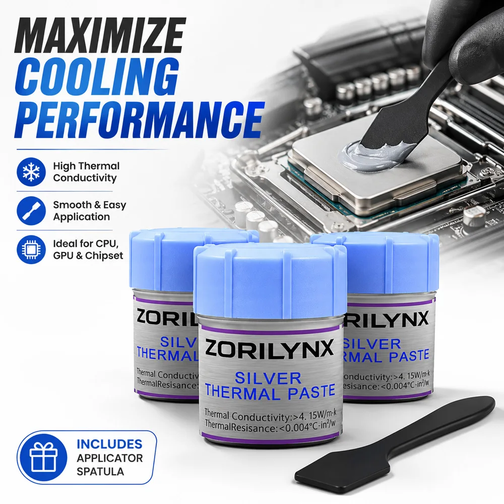 High Performance Silver Thermal Compound Paste 4.15W Heat Sink Plaster for Desktop PC GPU VGA Motherboard Cooling Accessories
High Performance Silver Thermal Compound Paste 4.15W Heat Sink Plaster for Desktop PC GPU VGA Motherboard Cooling Accessories