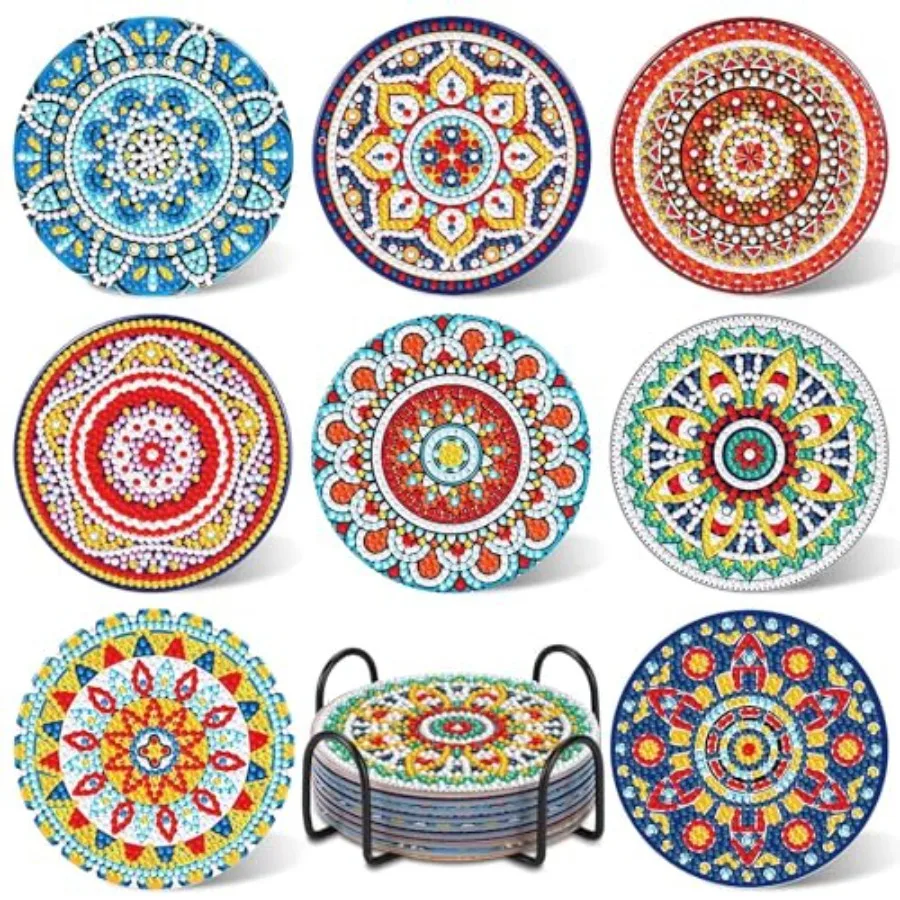 8Pcs Mandala Diamond Art Painting Art Coasters Kits with Holder, Diamond Art Non Slip Coaster Kits DIY with Holder Crafts for A
8Pcs Mandala Diamond Art Painting Art Coasters Kits with Holder, Diamond Art Non Slip Coaster Kits DIY with Holder Crafts for A