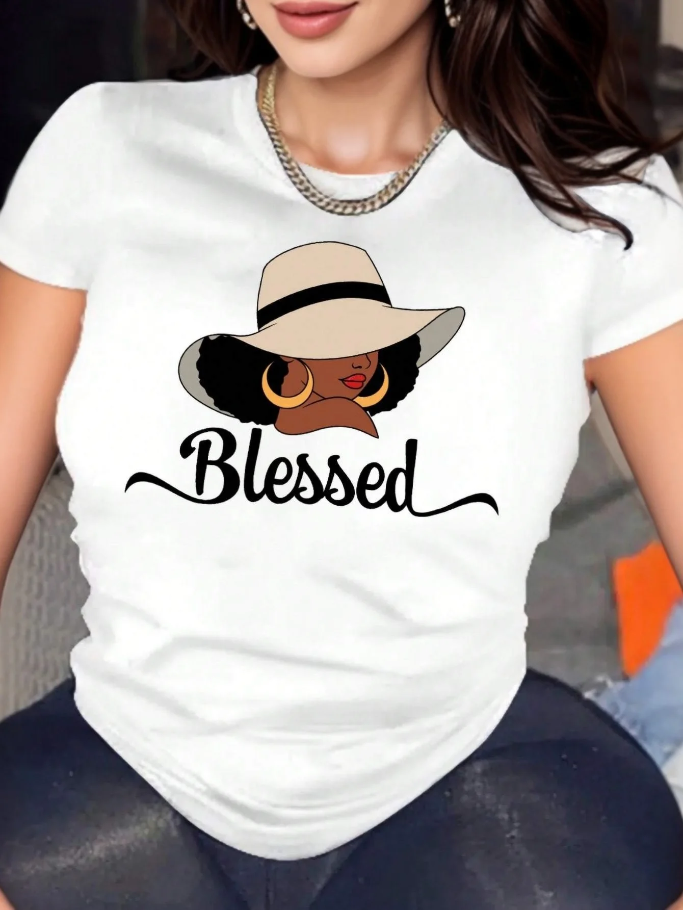 Womens Fashion Graphic Portrait Print T-Shirt - Casual Short Sleeve Crew Neck Top - Lightweight & Comfortable for Summer
Womens Fashion Graphic Portrait Print T-Shirt - Casual Short Sleeve Crew Neck Top - Lightweight & Comfortable for Summer