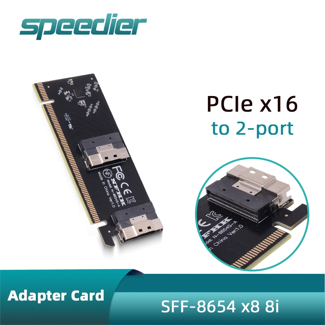 Карта расширения адаптера PCIe 3.0 4.0 X16 на 2-портовый SFF-8654 X8 8i для серверного массива расширения высокоскоростного SSD U.2 SFF-8639
Карта расширения адаптера PCIe 3.0 4.0 X16 на 2-портовый SFF-8654 X8 8i для серверного массива расширения высокоскоростного SSD U.2 SFF-8639