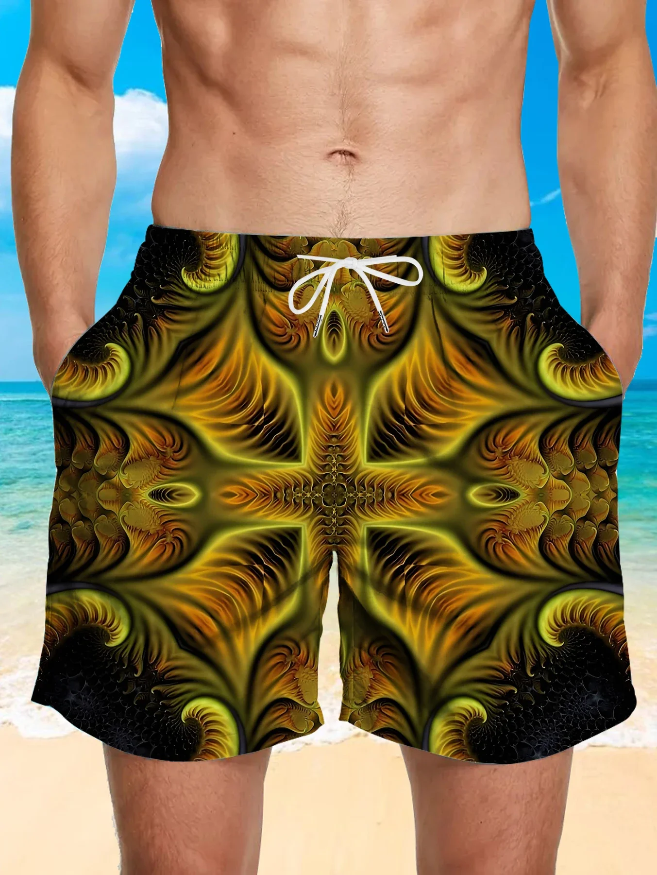 Elastic Waist Men Beach Shorts Full Digital Print Polyester Quick Dry Swimwear
Elastic Waist Men Beach Shorts Full Digital Print Polyester Quick Dry Swimwear
