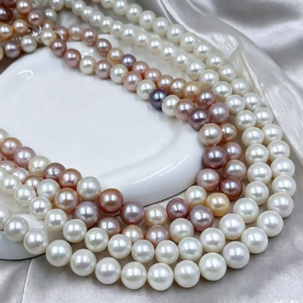 16inch 9-11mm 4A White Pink Purple Color Big Round Natural Freshwater Pearl Needlework Beading Loose Spacer Beads
16inch 9-11mm 4A White Pink Purple Color Big Round Natural Freshwater Pearl Needlework Beading Loose Spacer Beads