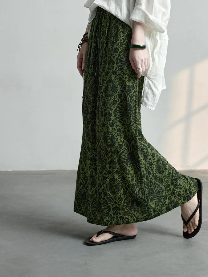 Artistic Bohemian Style Women's Skirt Loose Fit A-Line Silhouette Breathable Comfortable Drapey Straight Half-length Skirt
Artistic Bohemian Style Women's Skirt Loose Fit A-Line Silhouette Breathable Comfortable Drapey Straight Half-length Skirt