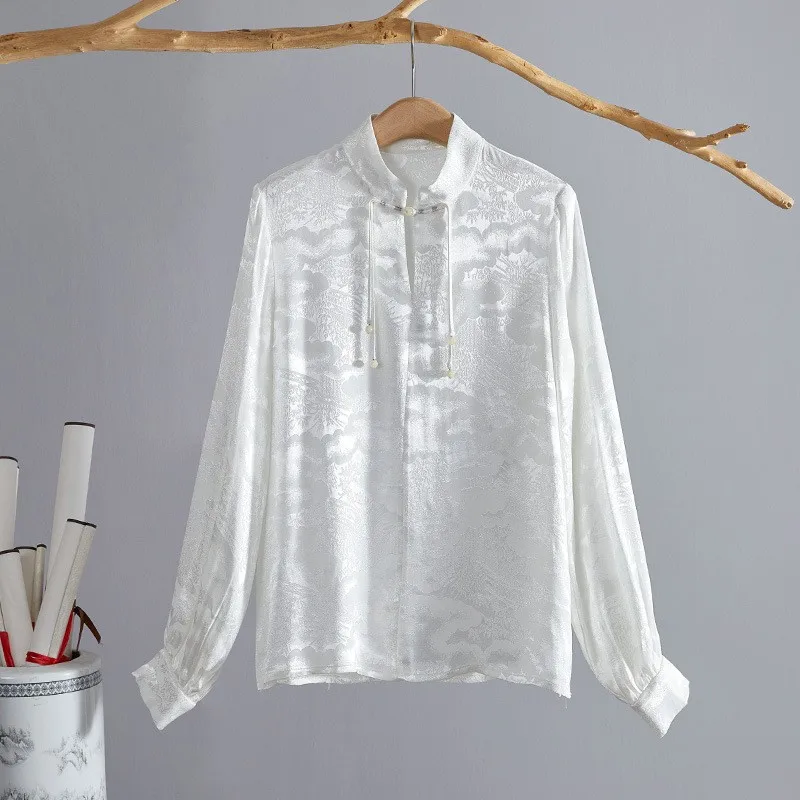 Retro Chinese Sle Women's Top Silk Embroidery Stand Collar Modified Hanfu Tang Costume Tea Dr Loose Fit Long Sve T-irt
Retro Chinese Sle Women's Top Silk Embroidery Stand Collar Modified Hanfu Tang Costume Tea Dr Loose Fit Long Sve T-irt