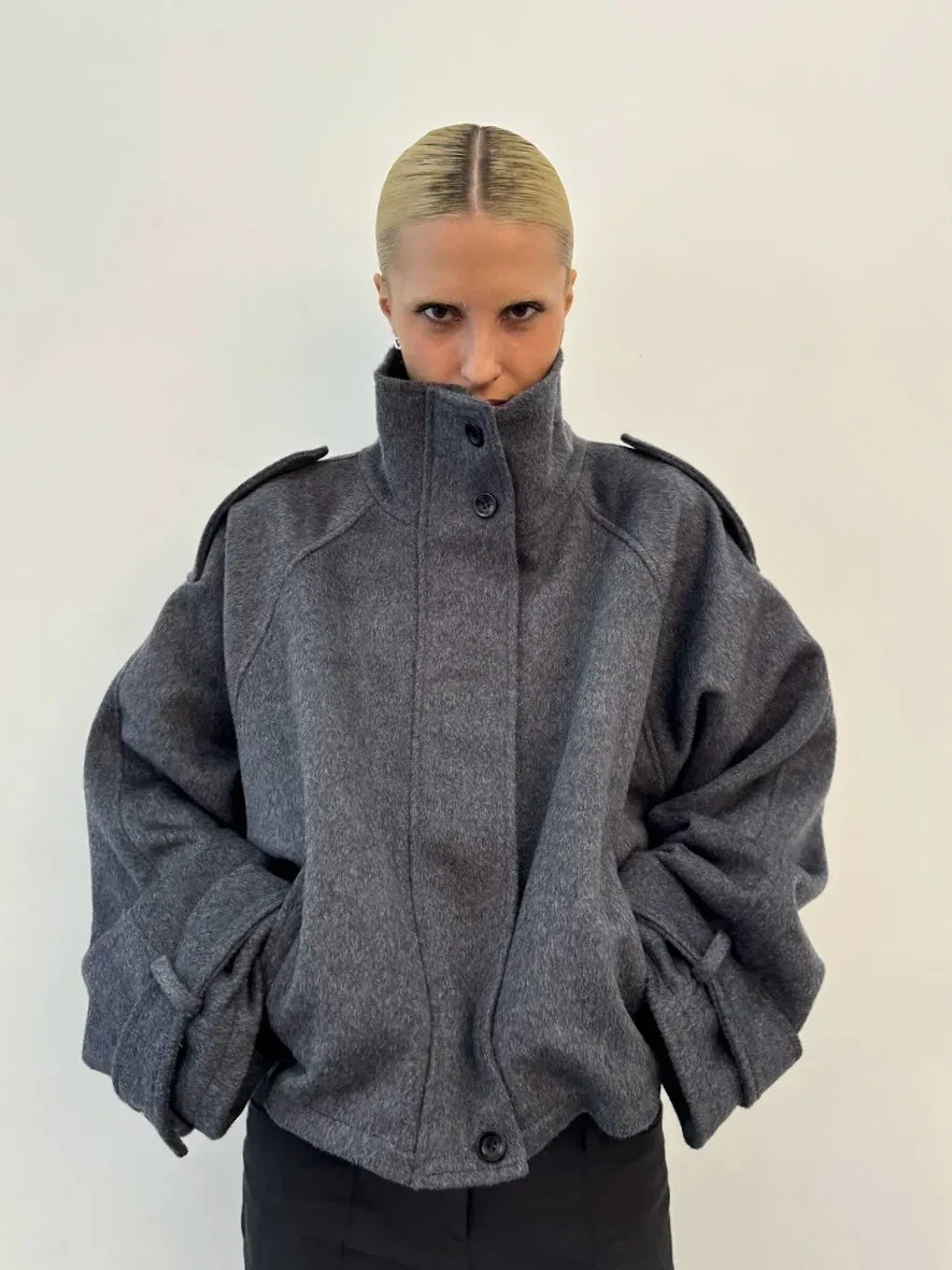 Casual Solid Loose Jackets Women Fashion Full Sleeve Single Breasted Stand Collar Short Coats Female Autumn Lady Outwears
Casual Solid Loose Jackets Women Fashion Full Sleeve Single Breasted Stand Collar Short Coats Female Autumn Lady Outwears