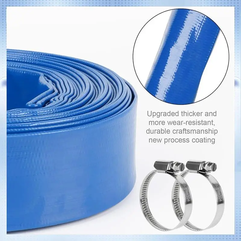 AD-1.5" X 20 FT Pool Backwash Hose With 2 Hose Clamps Reinforced Discharge Hose With Clamp For Inground Pools For Swimming Pools
AD-1.5" X 20 FT Pool Backwash Hose With 2 Hose Clamps Reinforced Discharge Hose With Clamp For Inground Pools For Swimming Pools