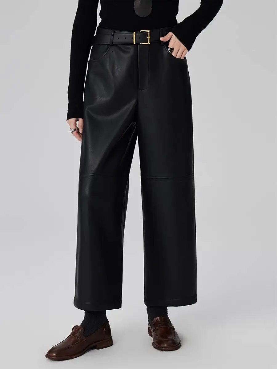 Real eepskin Leather Pants High Waist Casual Simple Slimming Nine Point Jeans Women's Autumn Winter Faion Straight Leg Tr...
Real eepskin Leather Pants High Waist Casual Simple Slimming Nine Point Jeans Women's Autumn Winter Faion Straight Leg Tr...