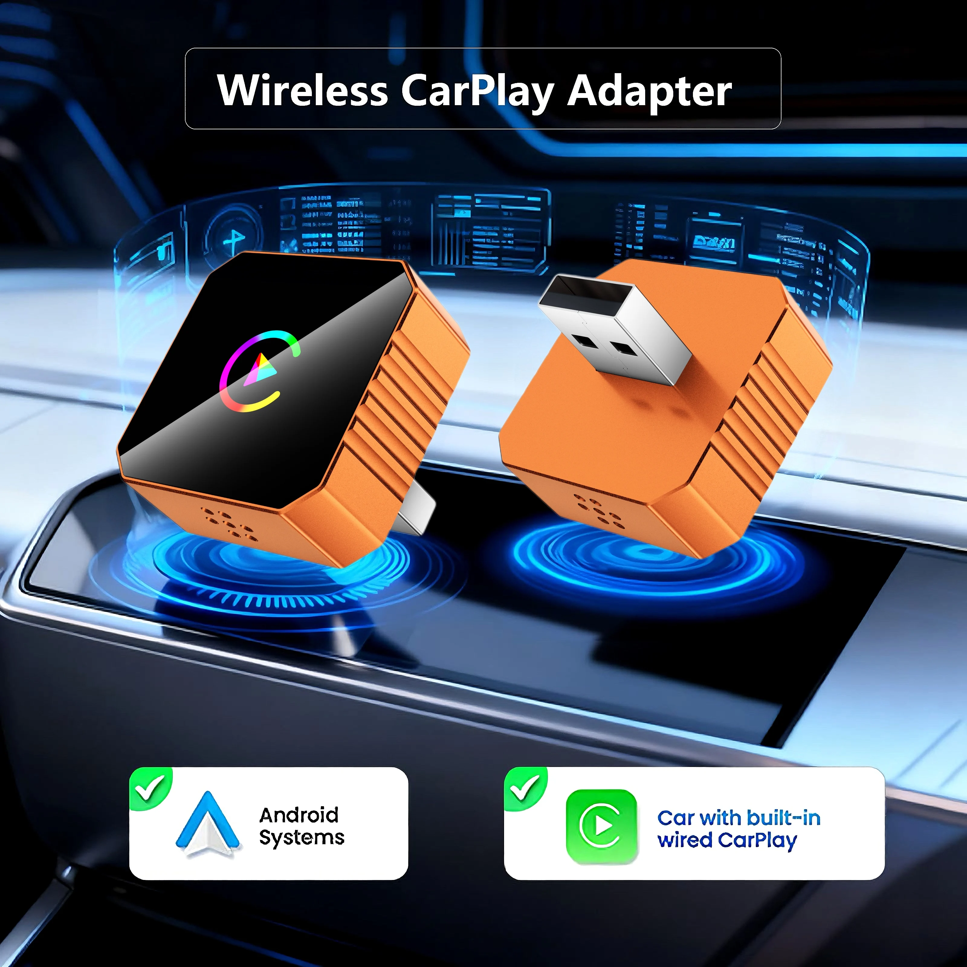 2-in-1 Wireless CarPlay & Android Auto Adapter | Plug and Play, Ultra-Low Latency, Stylish and Portable for iPhone iOS 10+ / And
2-in-1 Wireless CarPlay & Android Auto Adapter | Plug and Play, Ultra-Low Latency, Stylish and Portable for iPhone iOS 10+ / And