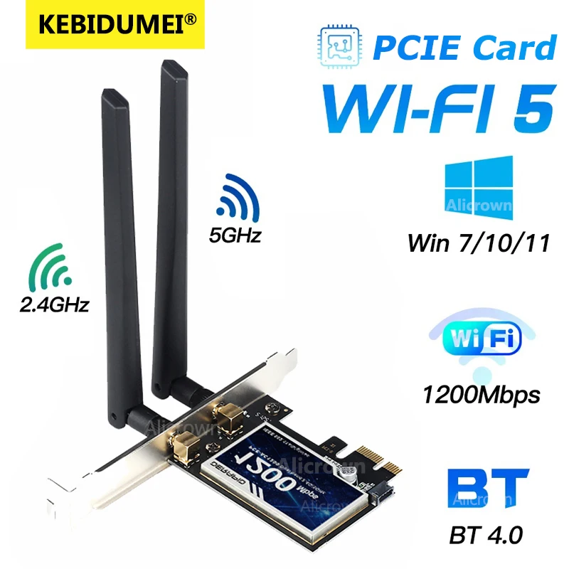 AC1200 Wi-Fi адаптер Bluetooth 4,0 двухдиапазонный 2,4 ГГц/5 ГГц PCIE беспроводная сетевая карта Intel чип для настольного компьютера для Windows7/10/11
AC1200 Wi-Fi адаптер Bluetooth 4,0 двухдиапазонный 2,4 ГГц/5 ГГц PCIE беспроводная сетевая карта Intel чип для настольного компьютера для Windows7/10/11