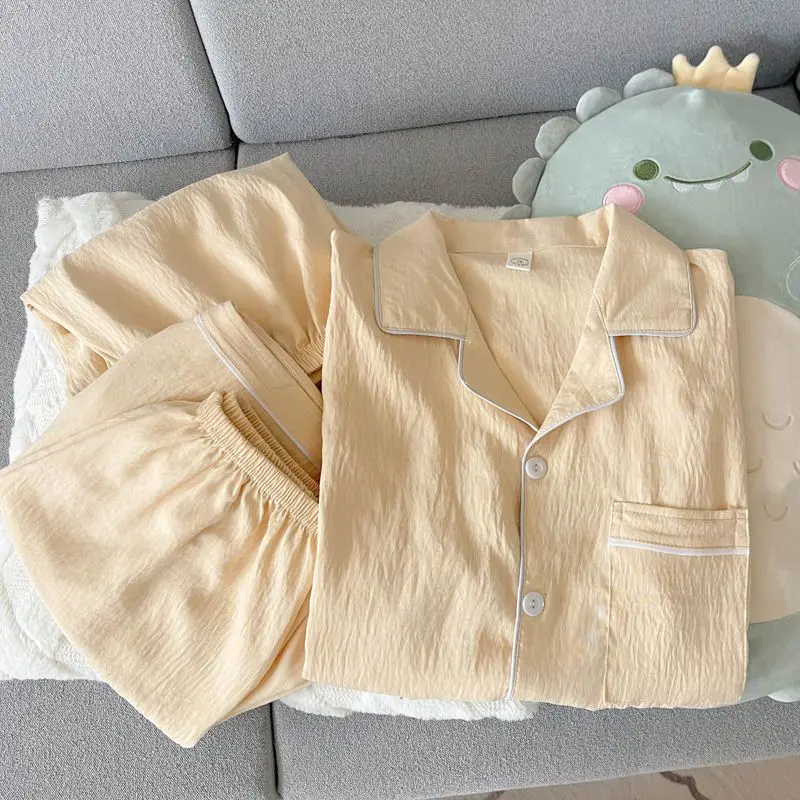 Горячая большая пижама из трех предметов с короткими рукавами на весну и осень, хлопок, тонкий стиль, летняя одежда, верхняя одежда, домашняя одежда
Горячая большая пижама из трех предметов с короткими рукавами на весну и осень, хлопок, тонкий стиль, летняя одежда, верхняя одежда, домашняя одежда