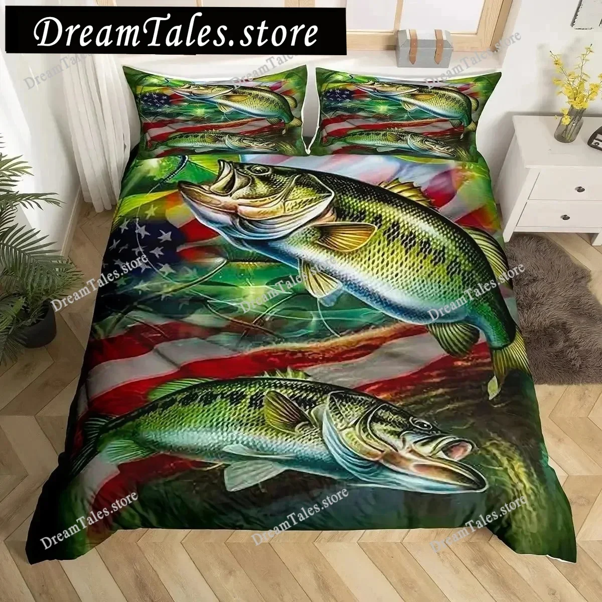 Pike Fish Bedding Striped Bass Big Pattern Hunting and Fishing Themed Duvet Cover for Boys BedRoom Decorations for Teens741
Pike Fish Bedding Striped Bass Big Pattern Hunting and Fishing Themed Duvet Cover for Boys BedRoom Decorations for Teens741