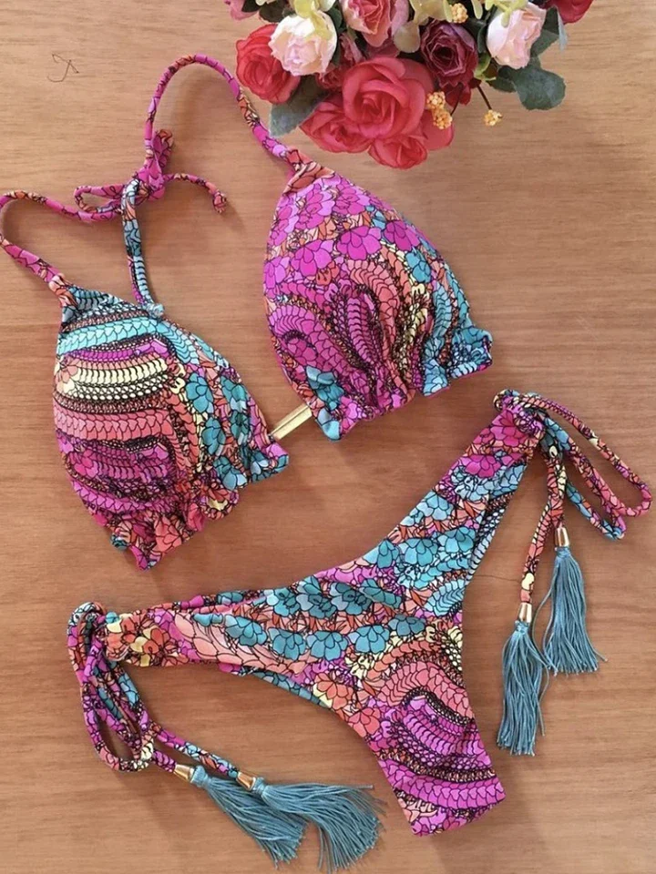 2022 Sexy Bikini Floral Print Swimwear String Bikini Set Push Up Swimsuit Bikinis Women Biquini Beach Bathing Suit Women
2022 Sexy Bikini Floral Print Swimwear String Bikini Set Push Up Swimsuit Bikinis Women Biquini Beach Bathing Suit Women
