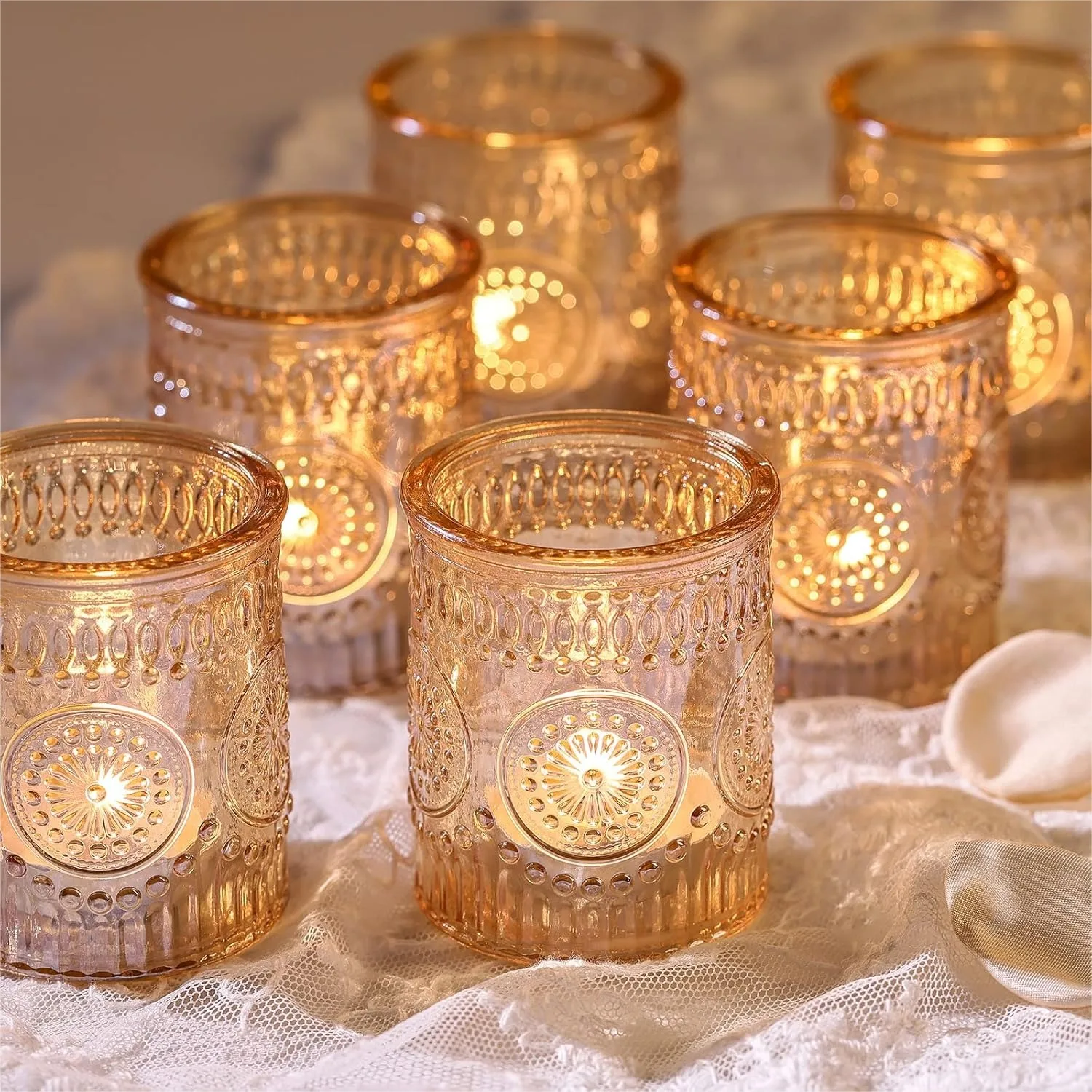 12 Gold Glass Tea Light Candle Holders for Wedding Table Centerpieces, Party & Home Decor
12 Gold Glass Tea Light Candle Holders for Wedding Table Centerpieces, Party & Home Decor