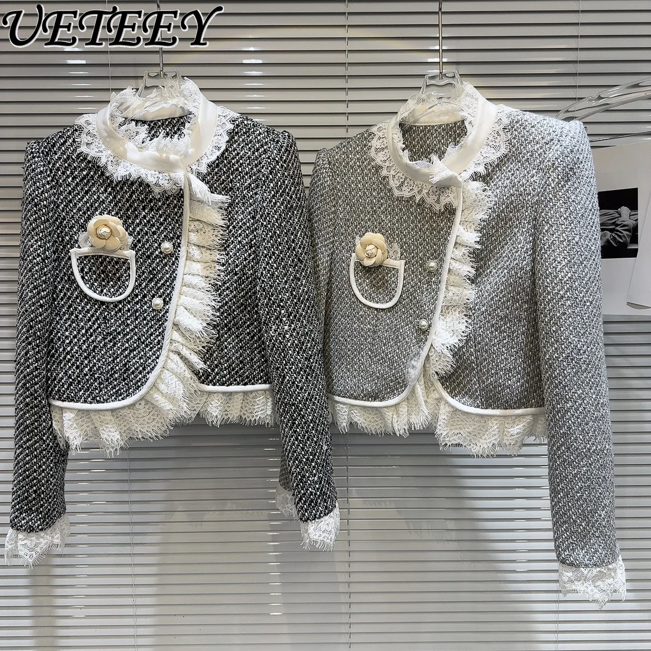 Autumn and Winter New Celebrity Lace Long-sleeved Crew Neck Versatile Coat Fashion Sweet Girl Tweed Down Inner Short Jacket
Autumn and Winter New Celebrity Lace Long-sleeved Crew Neck Versatile Coat Fashion Sweet Girl Tweed Down Inner Short Jacket