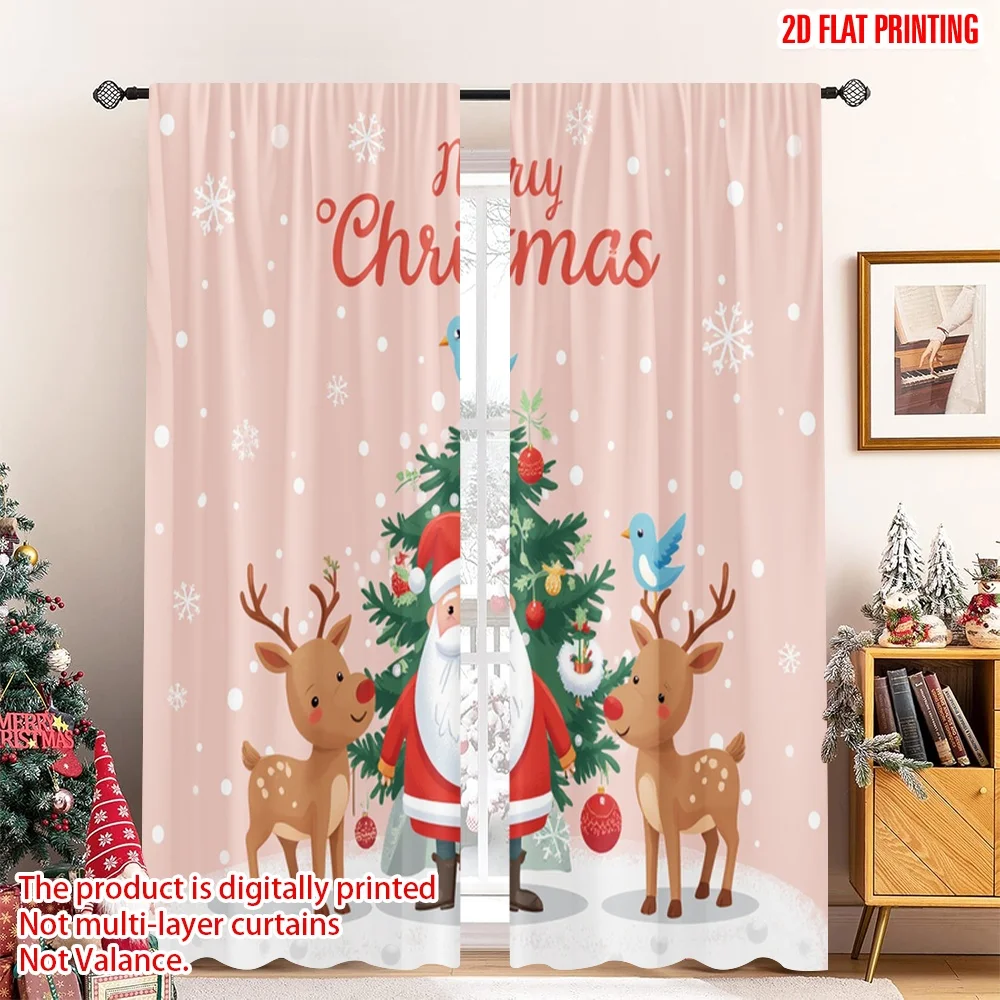2pcs 2D flat printing Christmas Party Curtain Merry Christmas Santa Claus Reindeer Polyester Fabric Without Electricity Birthday
2pcs 2D flat printing Christmas Party Curtain Merry Christmas Santa Claus Reindeer Polyester Fabric Without Electricity Birthday