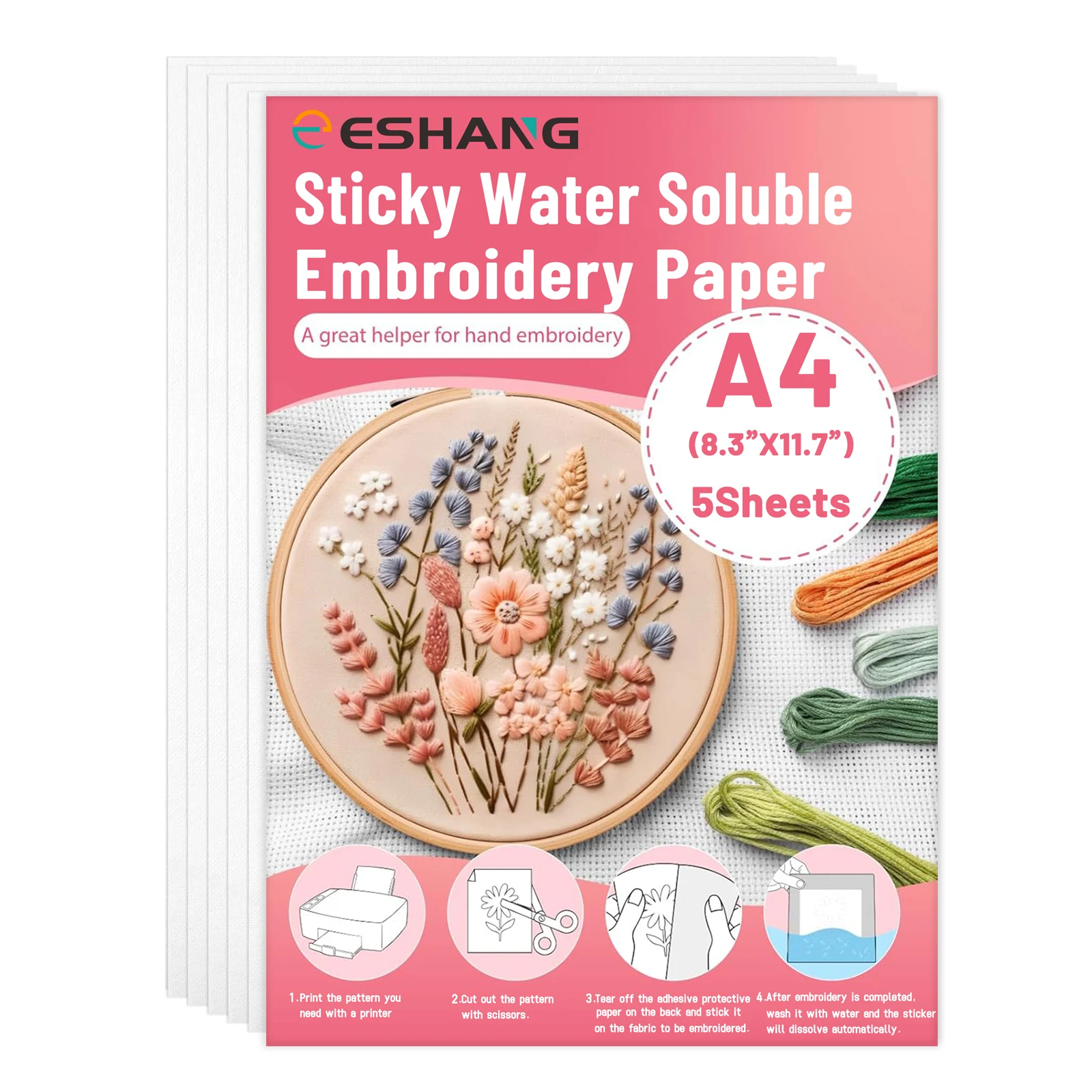 5PCS A4(8.3" x 11.7") Size Water Soluble Stabilizer for Embroidery, Stick and Stitch Embroidery Transfer Paper Wash Away, Embroi
5PCS A4(8.3" x 11.7") Size Water Soluble Stabilizer for Embroidery, Stick and Stitch Embroidery Transfer Paper Wash Away, Embroi