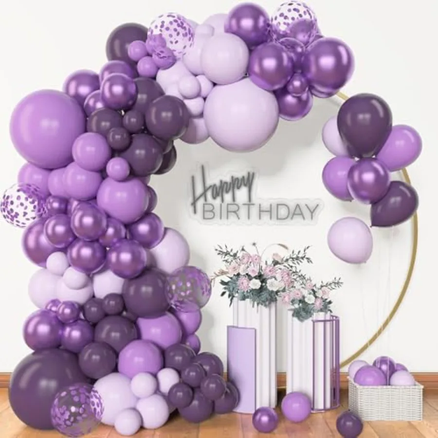Archloon 156pcs Balloon Garland Arch Kit, Different Sizes 18 12 10 5 inch Lavender Latex Metallic Confetti Balloons for Hallowe
Archloon 156pcs Balloon Garland Arch Kit, Different Sizes 18 12 10 5 inch Lavender Latex Metallic Confetti Balloons for Hallowe