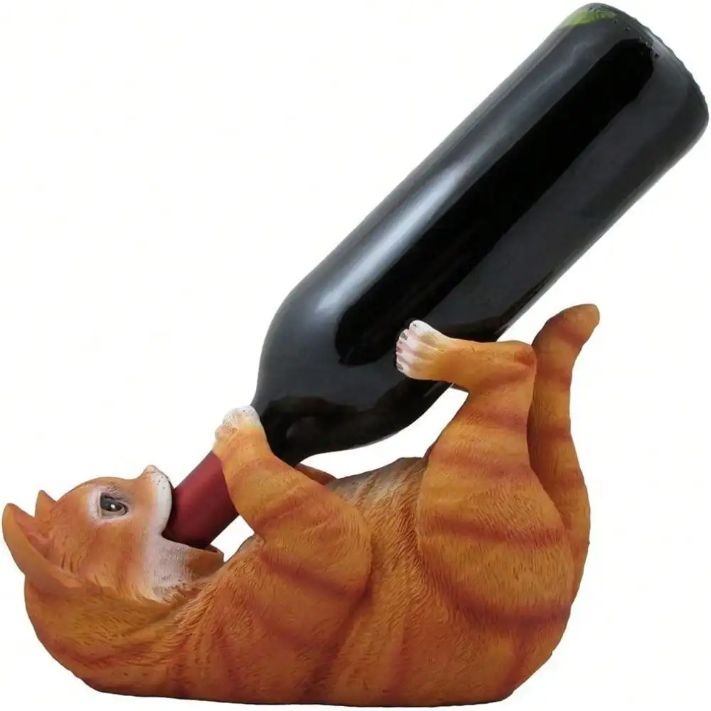 Decorative Tabby Kitty Cat Wine Bottle Holder Sculpture For Whimsical Tabletop Wine Racks And Stands Or Animal Statues & Kitten Figurines As Birthday Gifts For Cat Lovers By Home-N-Gifts
Decorative Tabby Kitty Cat Wine Bottle Holder Sculpture For Whimsical Tabletop Wine Racks And Stands Or Animal Statues & Kitten Figurines As Birthday Gifts For Cat Lovers By Home-N-Gifts