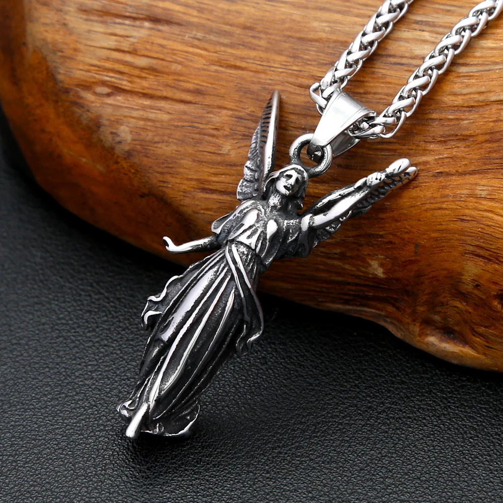Fashion Angel Amulet Necklace Stainless Steel Punk Biker Pendants For Men Women Unique Vintage Jewelry Gifts Dropshipping
Fashion Angel Amulet Necklace Stainless Steel Punk Biker Pendants For Men Women Unique Vintage Jewelry Gifts Dropshipping