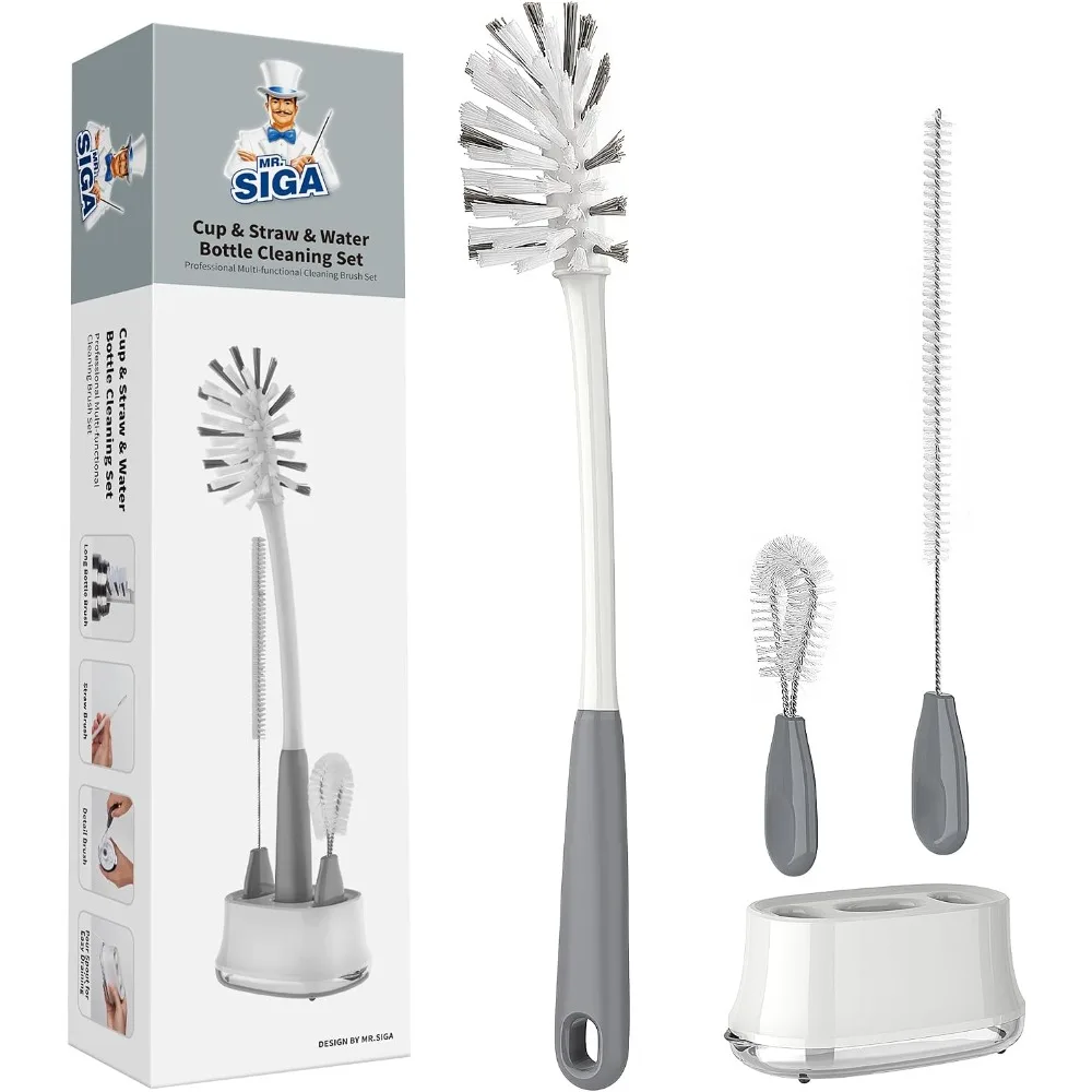 Water Bottle Brush Cleaning Set with Storage Holder, Cleaning Brushes for Tumbler, Straw, Baby Bottles, Drinking Glasses
Water Bottle Brush Cleaning Set with Storage Holder, Cleaning Brushes for Tumbler, Straw, Baby Bottles, Drinking Glasses