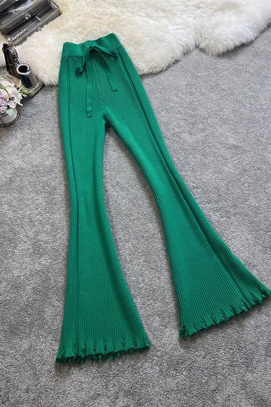 Thickened Fringed Knitted Wide-leg Pants Women's New High-waisted Drape and Thin Floor-mopping Casual Micro-flared Pants CQ25
Thickened Fringed Knitted Wide-leg Pants Women's New High-waisted Drape and Thin Floor-mopping Casual Micro-flared Pants CQ25