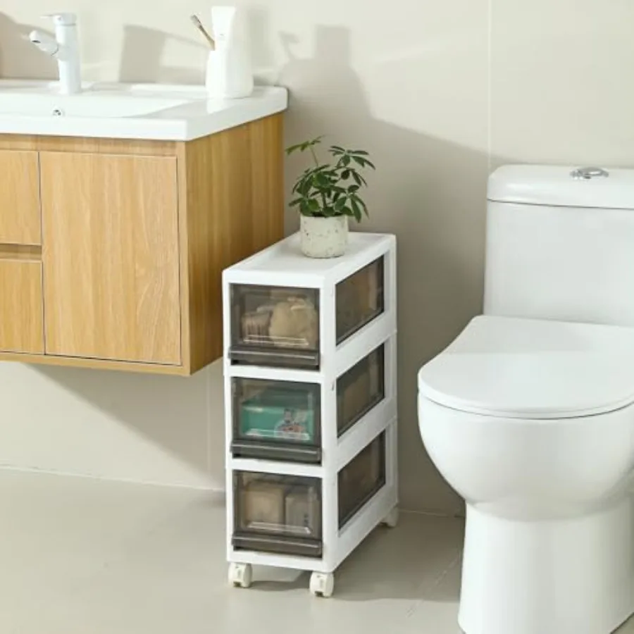 Plastic 3 Drawer Storage Organizer, Narrow Plastic Storage Drawers with Wheels, Storage Cart with Drawers for Small and Narrow
Plastic 3 Drawer Storage Organizer, Narrow Plastic Storage Drawers with Wheels, Storage Cart with Drawers for Small and Narrow