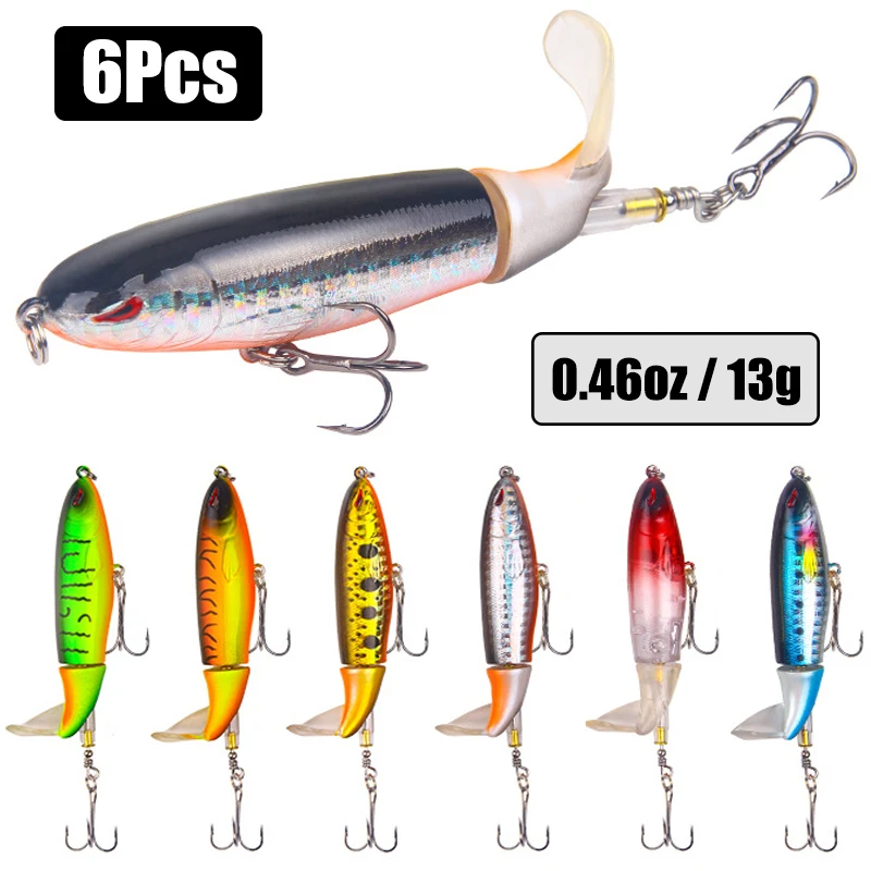 6Pcs Fishing Lures Lot Whopper Plopper Top Water Baits Rotating Tail Bass Trout Propeller Bait Fishing Lures
6Pcs Fishing Lures Lot Whopper Plopper Top Water Baits Rotating Tail Bass Trout Propeller Bait Fishing Lures
